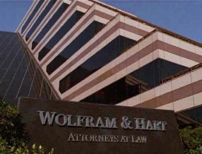 Who runs the shelter that Wolfram and Hart plan to steal money from?