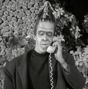 Where was The Munsters' home telephone physically located?
